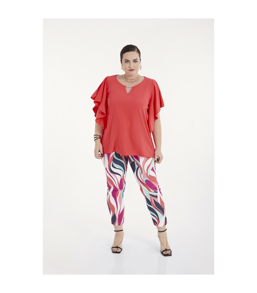 Pantalón capri con lazos laterales Effy en cupro color chocolate amargo